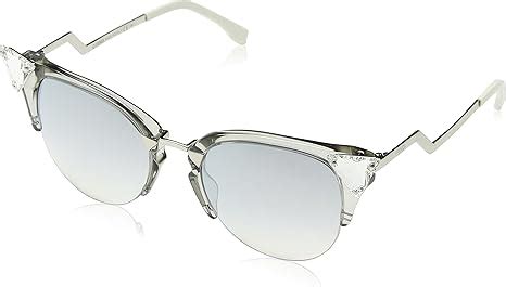 Fendi Women's Iridia Crystal Corner Mirrored Sunglasses, Crystal 